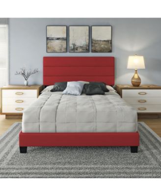 Piedmont Leatherette Upholstered Platform Bed Frame with Adjustable Headboard - No Box Spring Required