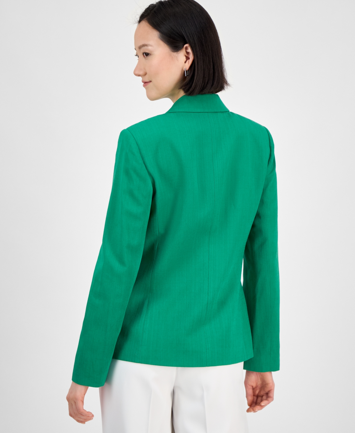 Tahari Asl Women's Peak-lapel Button-cuff Jacket, Regular & Petite In Clover