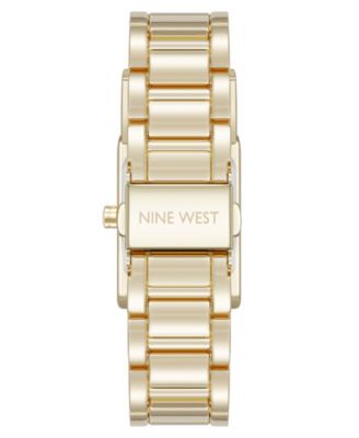 Women's Quartz Everyday Rectangular White and Gold-Tone Metal Alloy Watch, 22mm