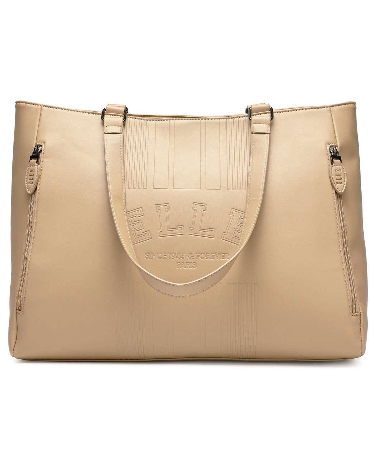 Elle Roamer 24l Vegan Leather Weekender Tote Bag In Nude