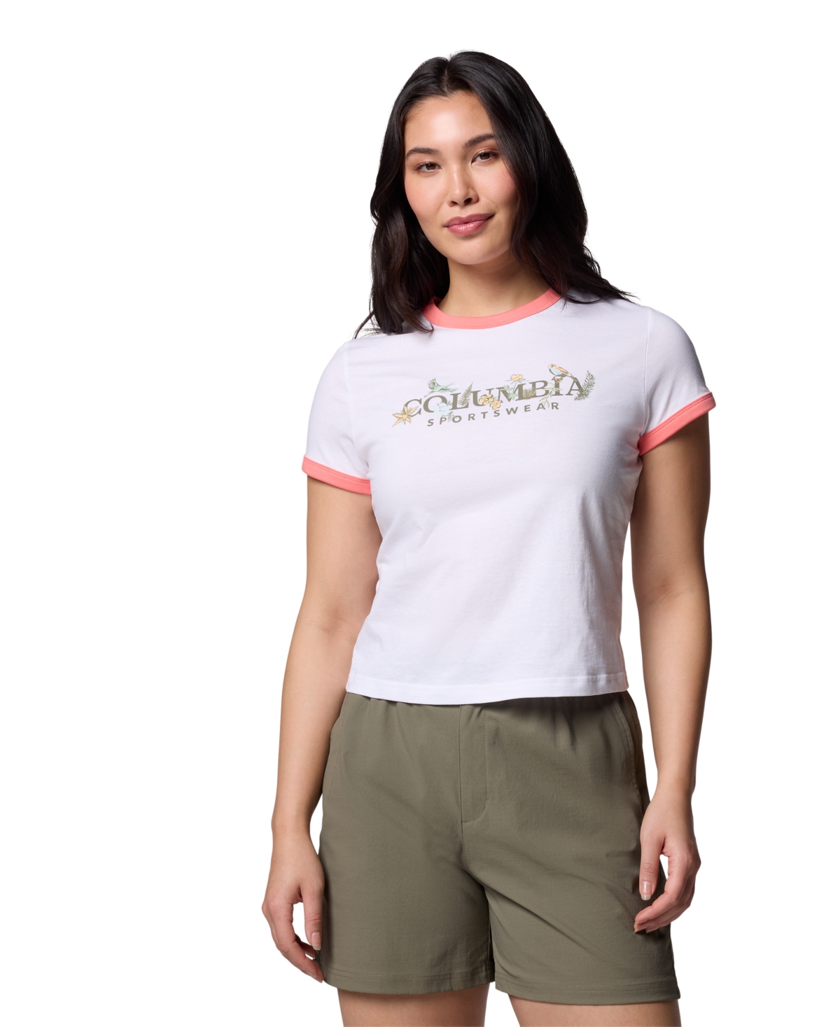 Women's Rolling Bend Graphic Ringer Top - Black, Outback Critters