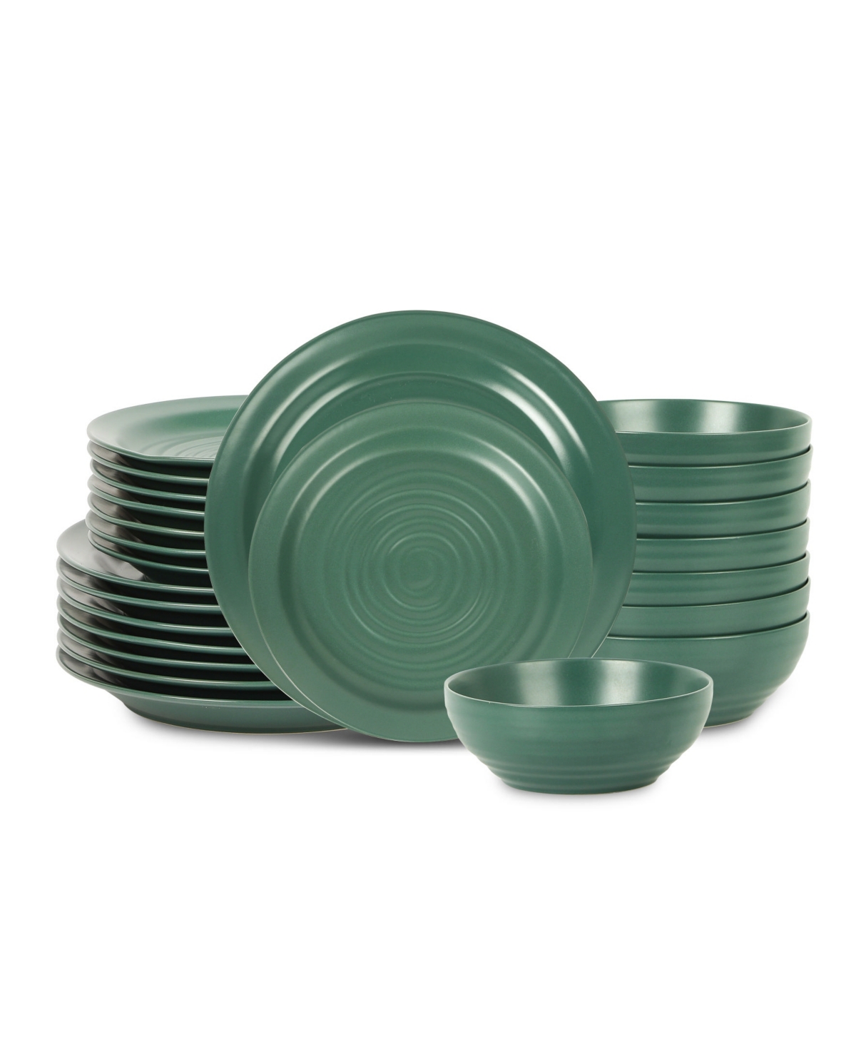 Orbit 24 Pc. Dinnerware Set, Service for 8 - Green