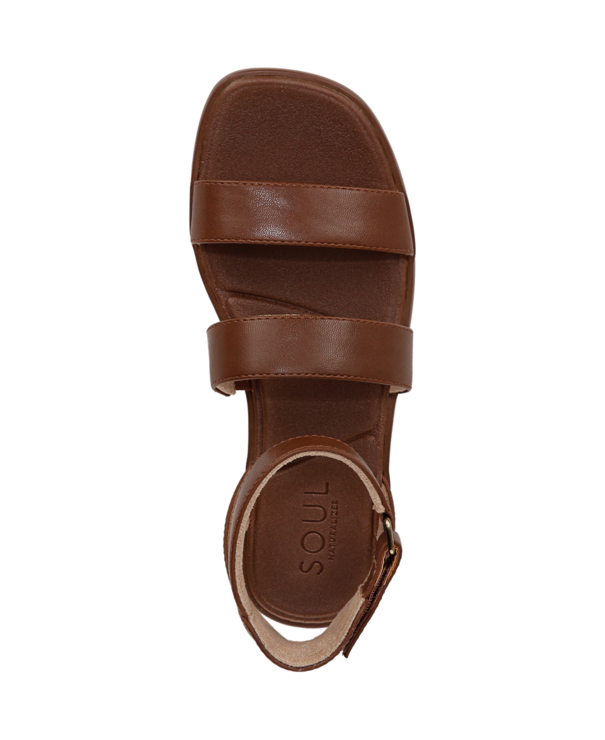 Shop Soul Naturalizer Women's Fiesta Ankle Strap Footbed Flat Sandals In Brown Faux Leather