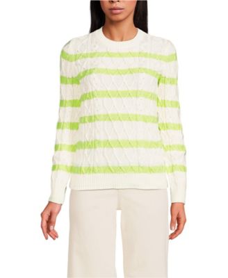 Women's Aran Cable Crew Neck Sweater