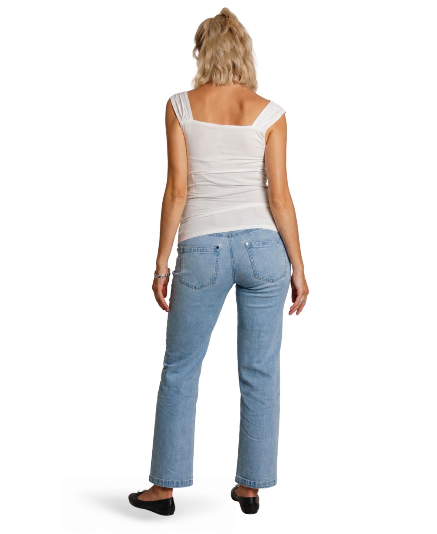 Женские джинсы NOM Maternity Hailey Straight Leg Maternity, цвет: Светлая варка — фото 4
