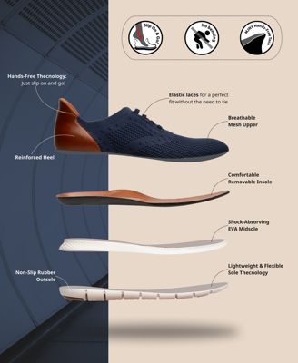 Men's Victory Street Hands-Free Slip On Technology Lightweight Mesh Oxfords