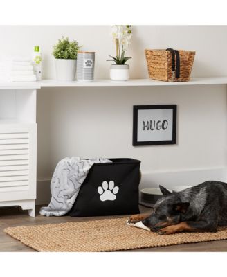 Collapsible Pet Storage Bin with Rope Handles Solid Paw Print