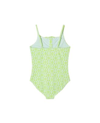 Toddler/Child Girls Floral Check Print Swimsuit
