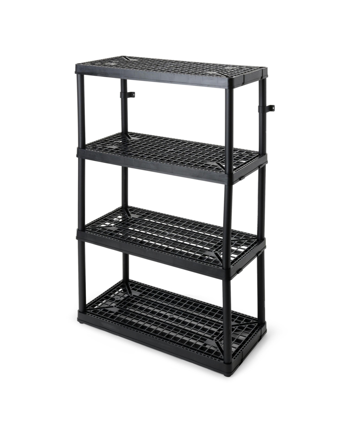 4 Shelf Fixed Height Ventilated Heavy Duty Storage Unit, Black