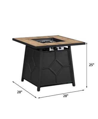 5-Piece HDPE Adirondack Chairs Conversation Sets with 28-inch Outdoor Square Fire Pit Table