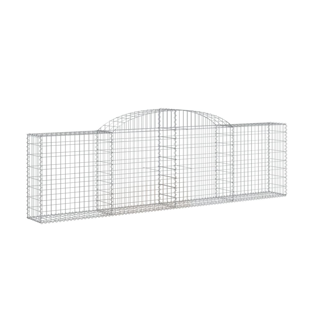 Arched Gabion Basket 118.1"x11.8"x31.5"/39.4" Galvanized Iron - Silver