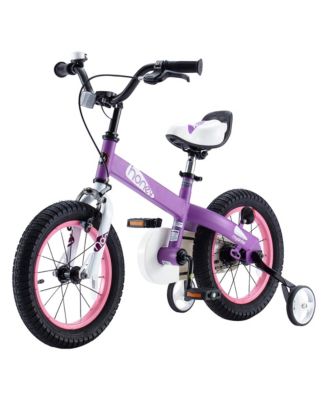 Cubetube Honey 16 Inches Kids Bicycle with Training Wheels, 2 Brake Styles, and Kickstand for Boys and Girls Ages 4 to 7, Purple