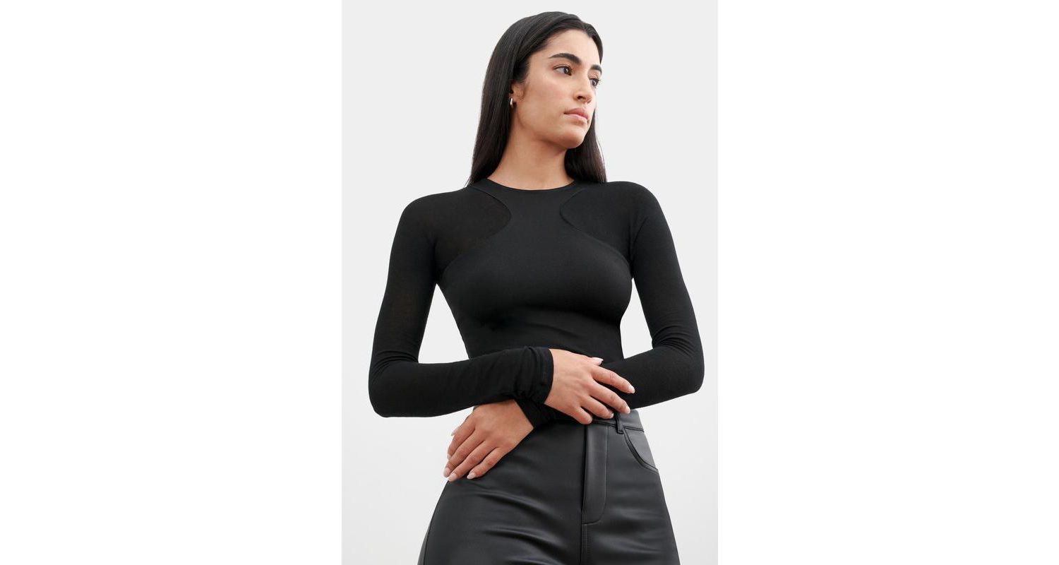 Women's Yada Sporty Racerback Sheer-Sleeve Fitted Jersey Top