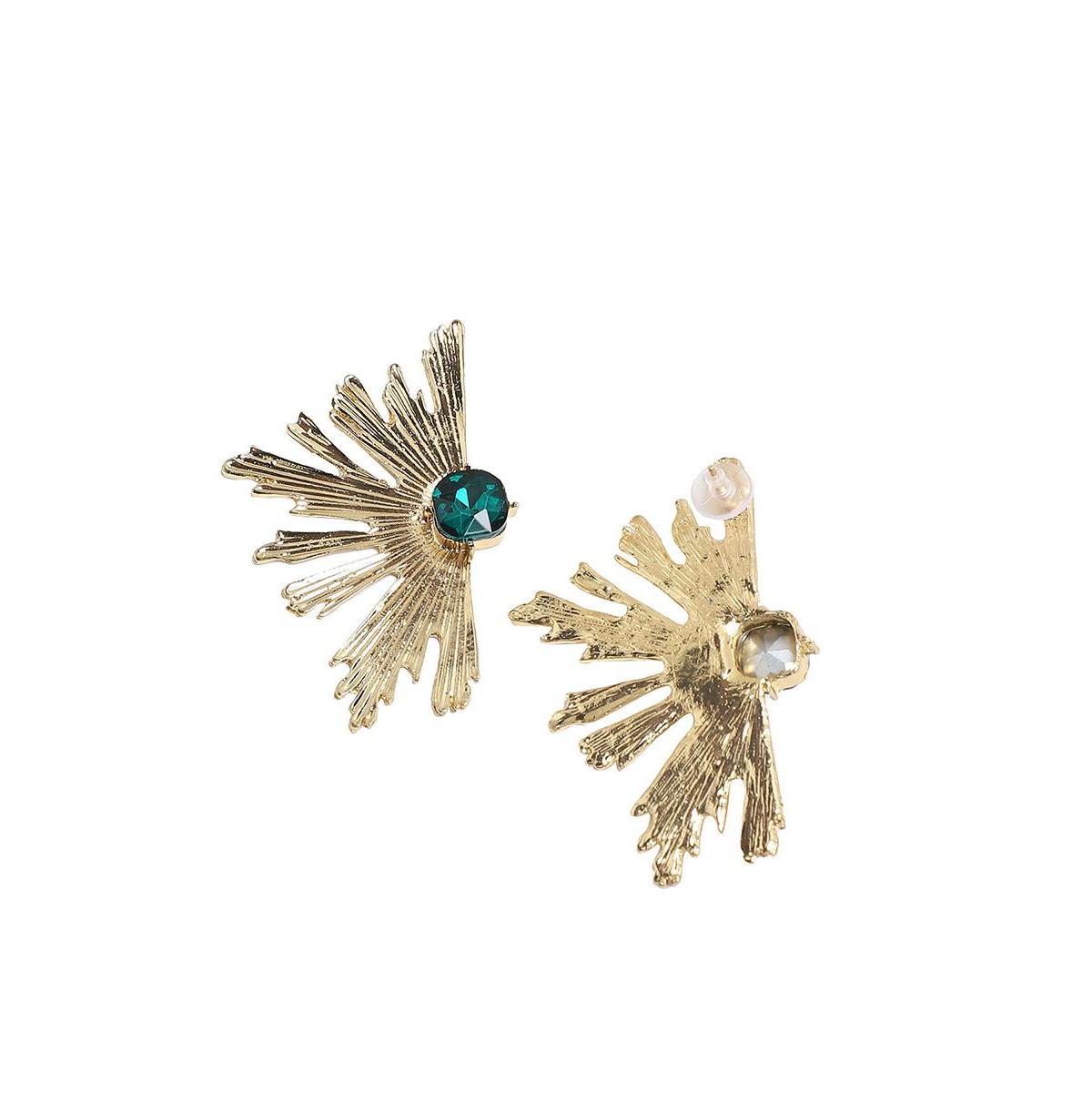 Sohi Nectar Stone Drop Earrings In Green