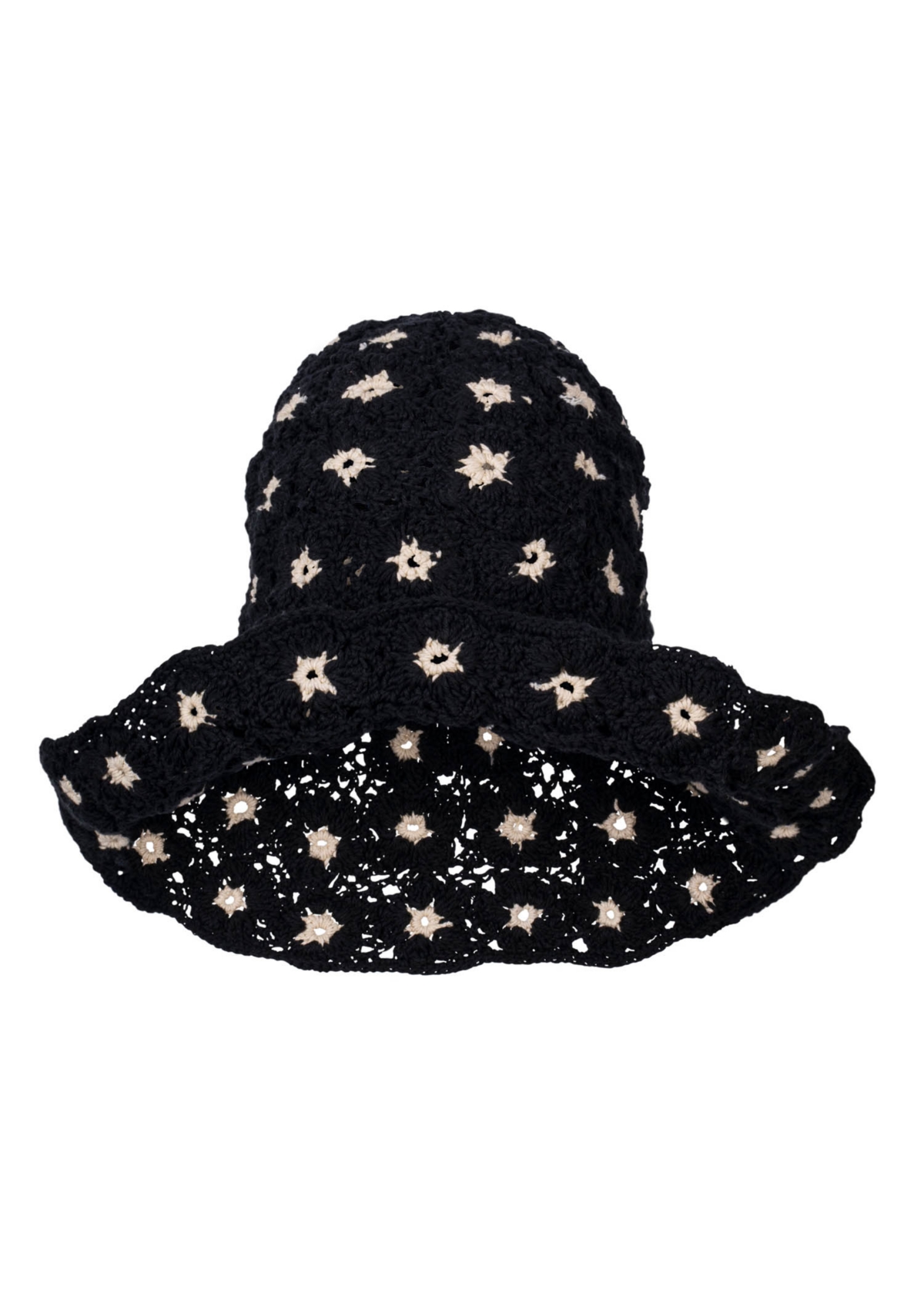Flora Crochet Hat In Black - Black