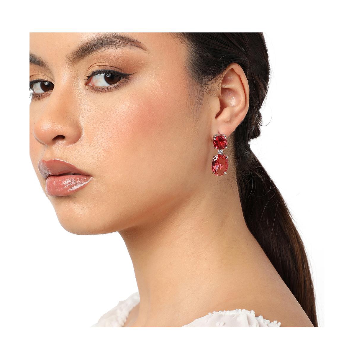 Sohi Lady Drop Earrings In Red