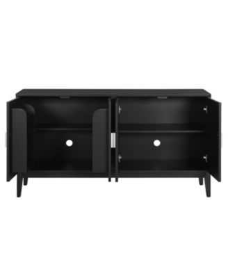 Streamdale 4-Door Sideboard Cabinet with Adjustable Shelf, Black