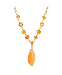 Topaz Acrylic Crystal Accent Y Necklace