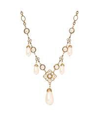 Faux Cultivated Pearl Filigree Bib Necklace