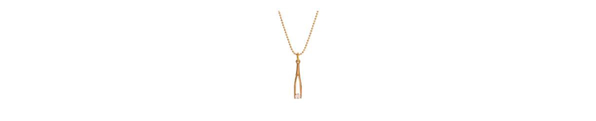 2028 Crystal Small Tweezer Pendant Necklace In Yellow