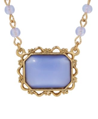 Moonstone Acrylic Bead Pendant Necklace