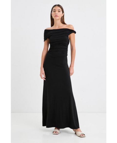 Женское платье Marcella Manon One-Shoulder A-Line Jersey Maxi, цвет: Чёрный