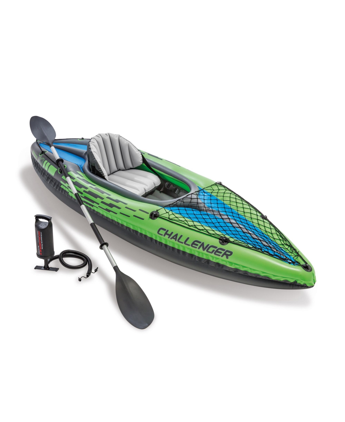 Challenger K1 Inflatable Single Person Kayak Set and Accessory Kit w/ Pump