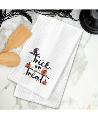 Halloween "Trick or Treat" 100% Cotton Waffle Weave Handtowel