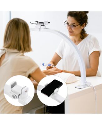 40W Foldable Half Moon Nail Desk Lamp LED Nail Tech Light Phone Holder With Carry Bag For Manicure Beauty Salon Home Spa
