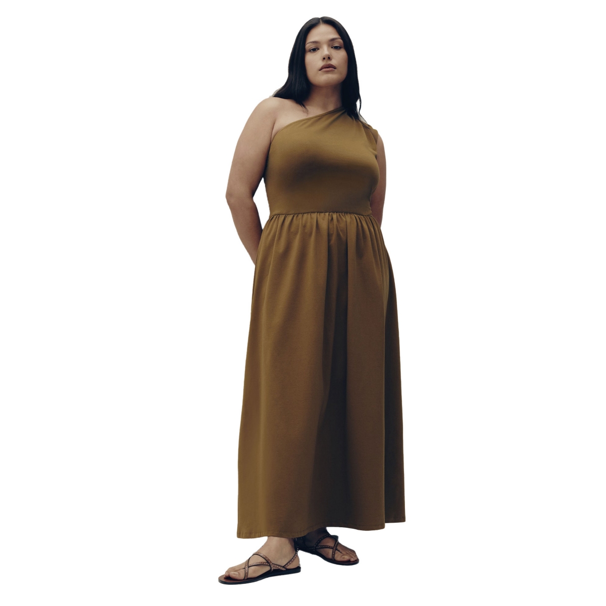 Women's Elements Maxi One Shoulder Dress - Fir green