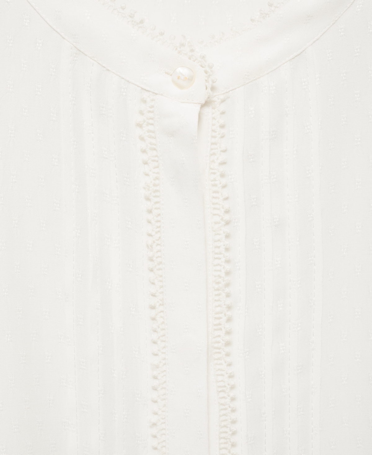 MANGO WOMEN'S OPENWORK DETAIL BLOUSE TOP 