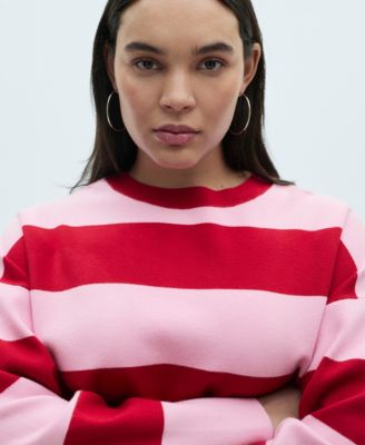 Women's Round-Neck Striped Sweater