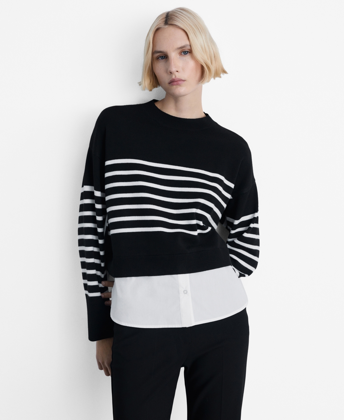 MANGO WOMEN'S COMBINED KNITTED SWEATER 