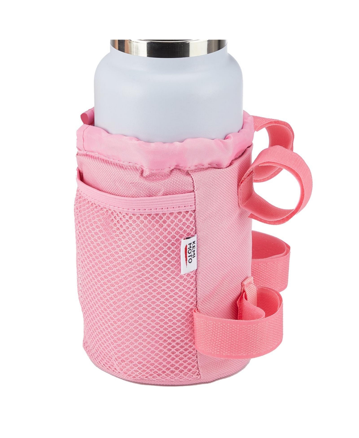 Bike Cup Holder, Pink Bicycle Water Bottle Holder for Bike Handlebar, Bike Drink Holder with Mesh Pockets Phone Bag, Compatible with Road Bik
