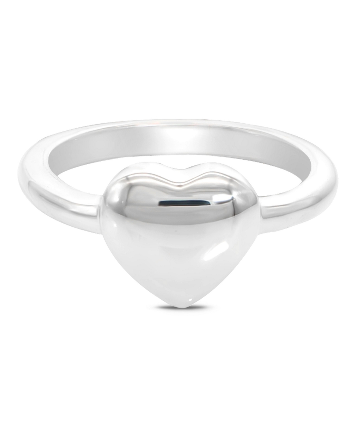 Puffy Heart Ring in Sterling Silver, Size 8 - Silver