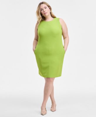 lime green dress plus size Kasper Sleeveless Multi-Seam Sheath LEHENGA