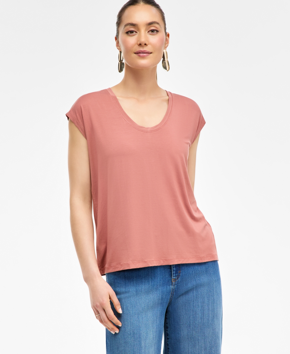 Inc International Concepts Women's Luxe Layering Top, Exclusively At Macy's In Copper Bro