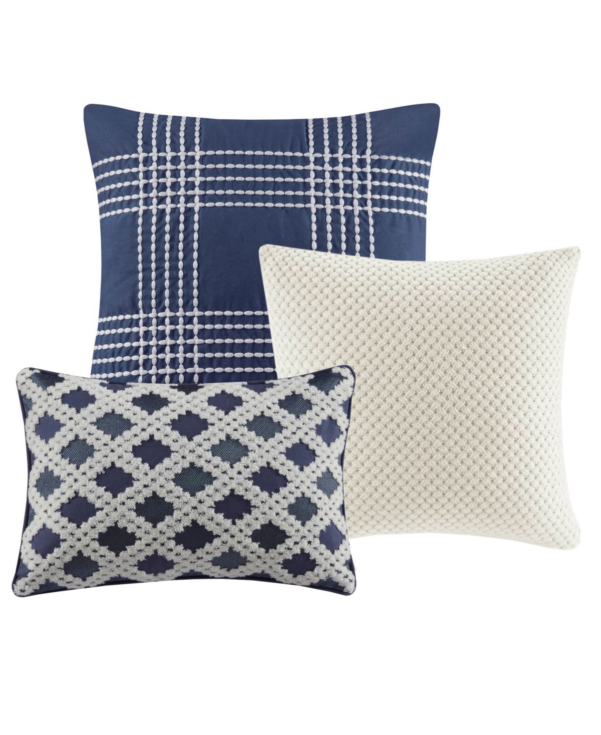 Madison Park Signature Essence Clipped Jacquard 9-pc.comforter Set, Queen In Blue