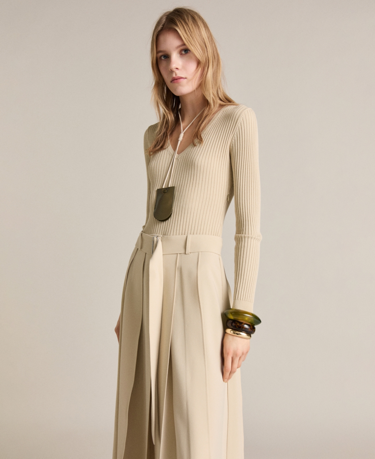 Shop Mango Women's Combined Woven Dress In Ecru