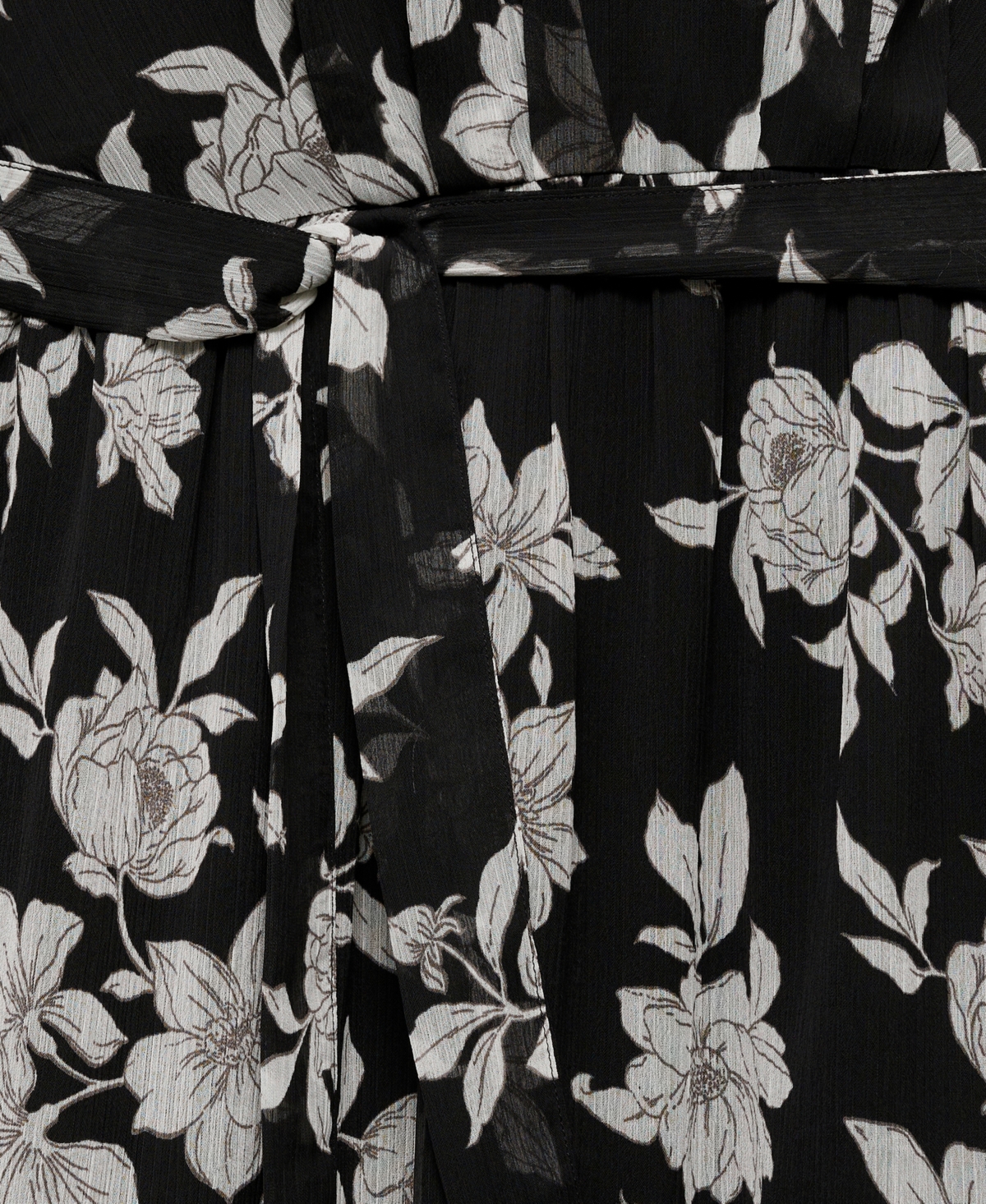 Shop Mango Women's Ruffled Floral Print Dress In Black