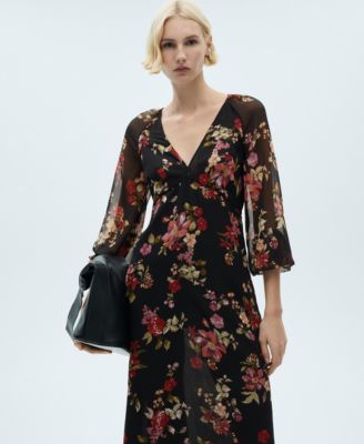 Women's Floral Puff Sleeve Dress