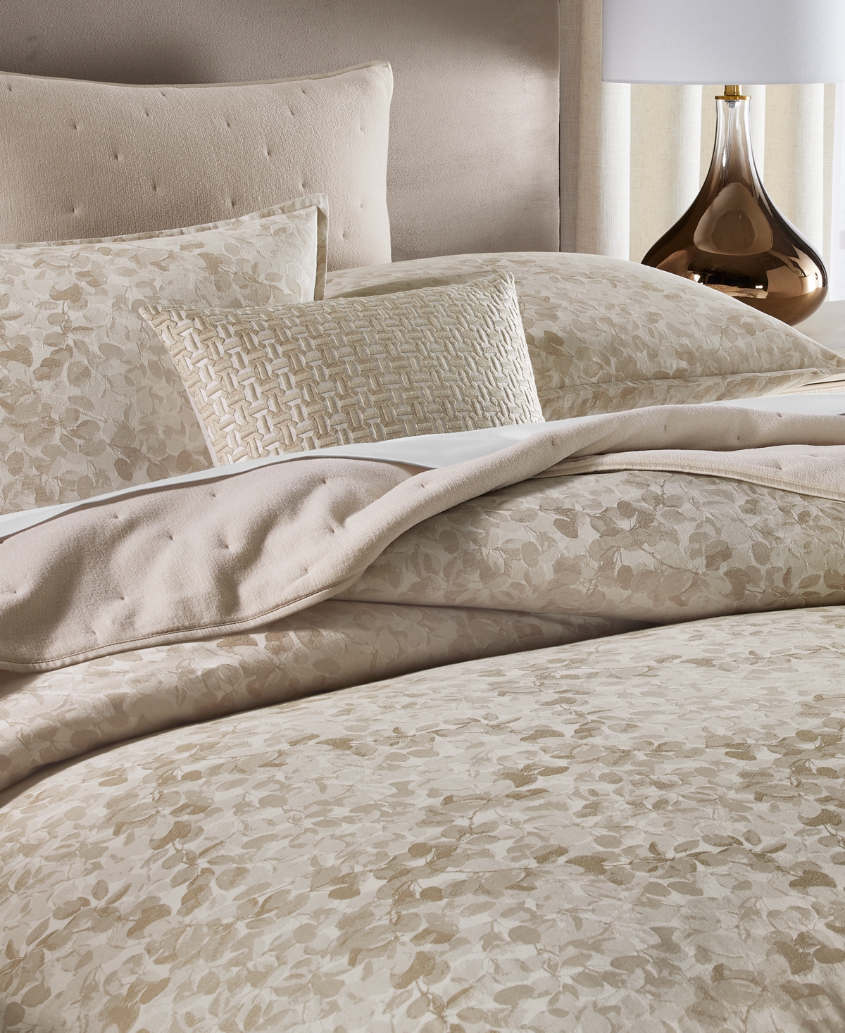 Hotel Collection Foglia Duvet Cover Set, Full/queen, Exclusively At Macy's In Brown