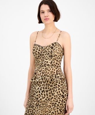 Juniors' Bustier Peplum Top & Skirt Set