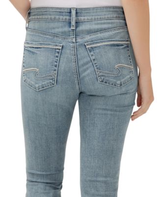 Women's Suki Mid-Rise Curvy-Fit Straight-Leg Cropped Denim Jeans