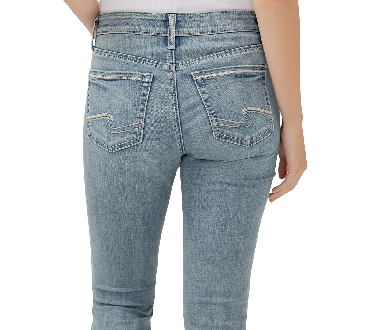 Shop Silver Jeans Co. Women's Suki Mid-rise Curvy-fit Straight-leg Cropped Denim Jeans