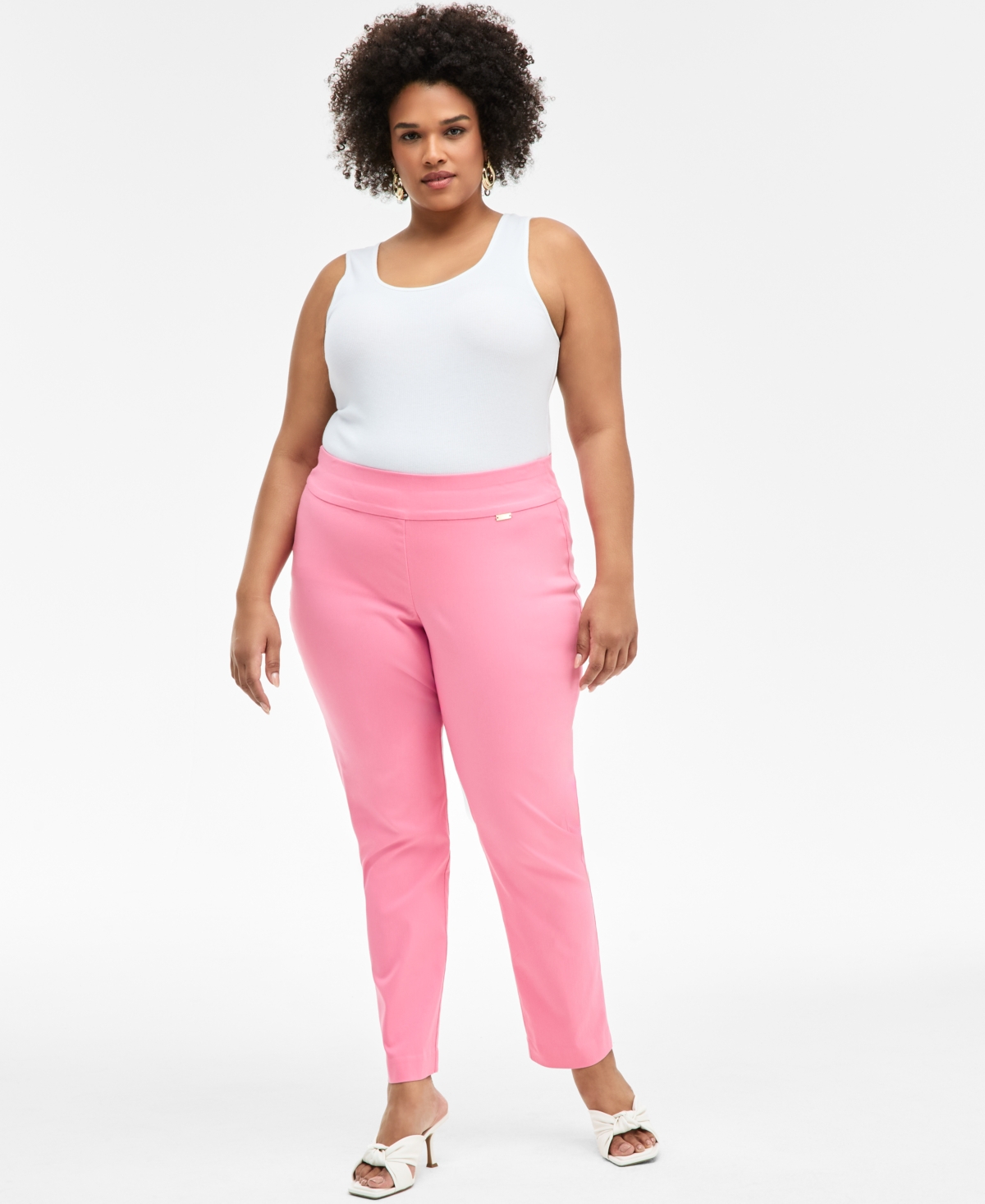 INC INTERNATIONAL CONCEPTS PLUS SIZE BENGALINE SKINNY PANTS, CREATED FOR MACY'S 