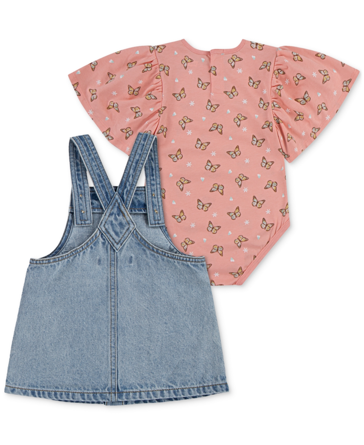 Levi's Baby Girls Ruffle-sleeve Bodysuit & Western Skirtall, 2 Piece Set