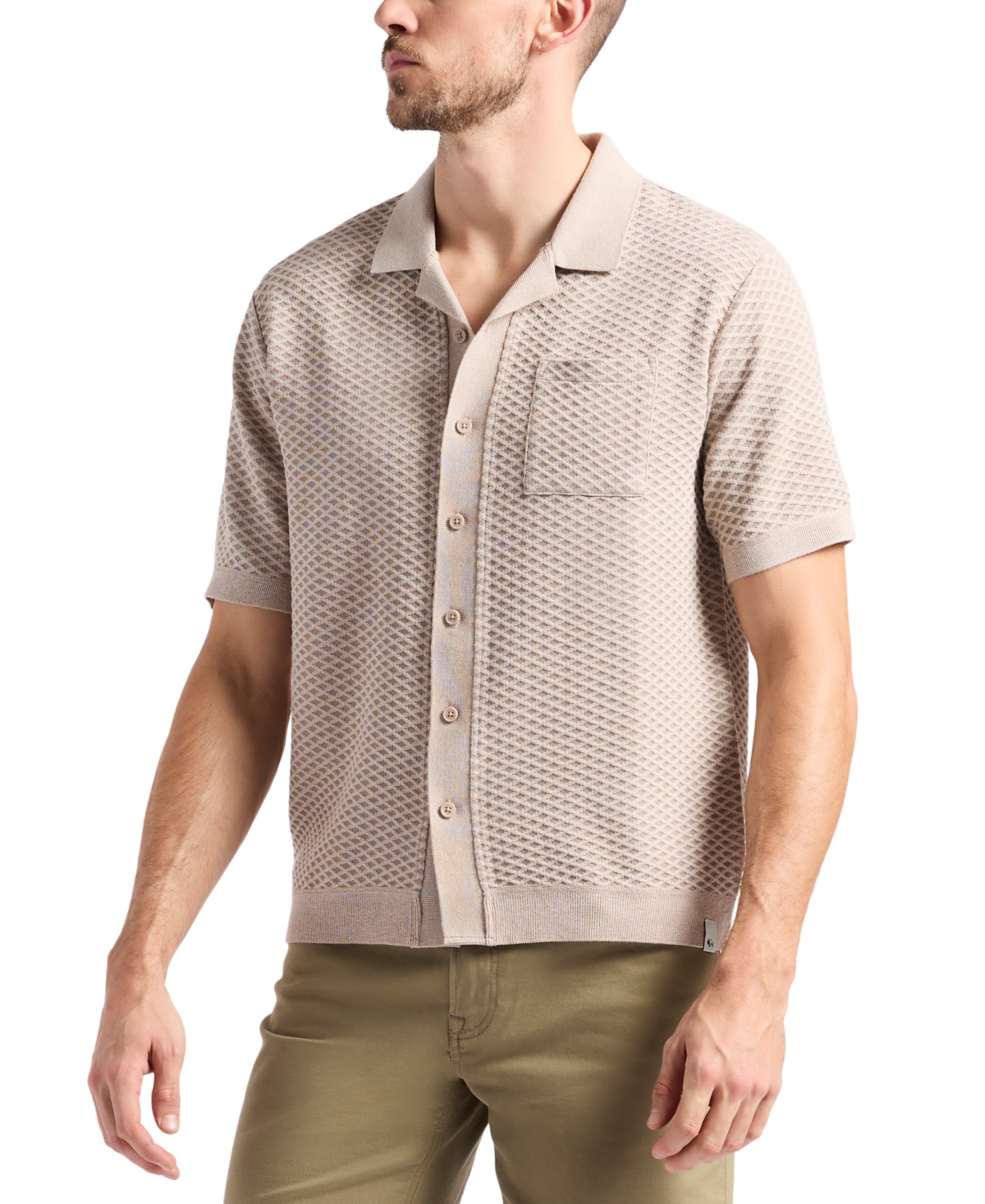 Buffalo David Bitton Men's Willow Relaxed Fit Short Sleeve Button-front Camp Shirt In Tuffet