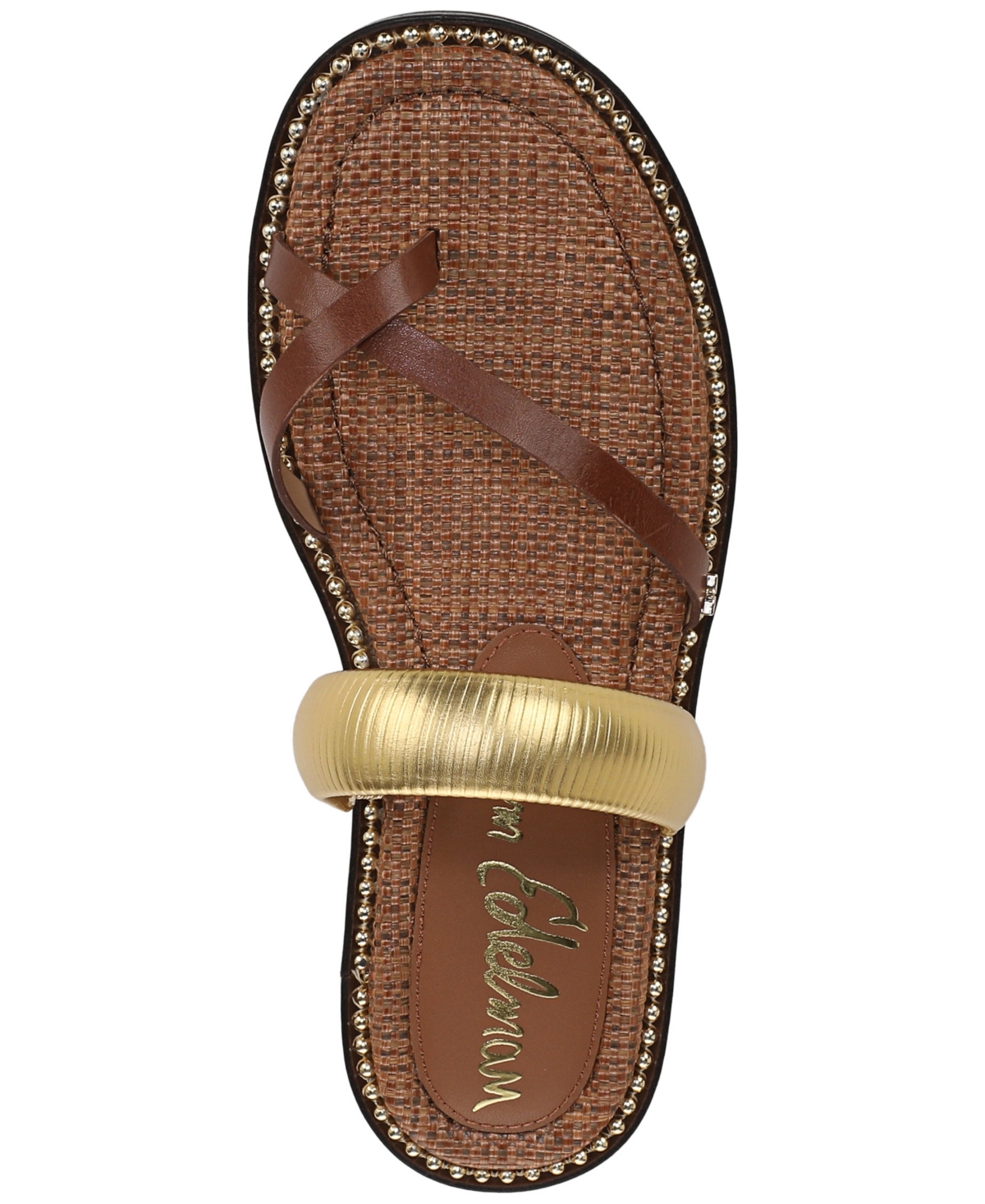 Sam Edelman Tillie Strappy Slide Sandal Cognac Leather In Rich Cognac