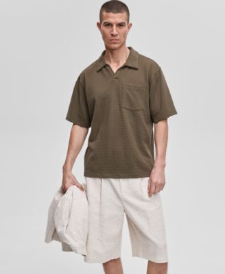 Mode of One - Men's Textured Knit Polo Shirt